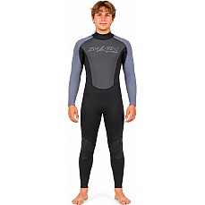 Traje De Neopreno Typhoon Swarm3 De 3/2 Mm Con Cremallera Trasera - Negro/Grafito 250980