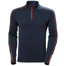 Helly Hansen Hh Lifa Merino Camiseta Térmica Ligera Con 1/2 Cremallera - Azul Marino 49369