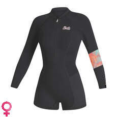 Traje De Neopreno Shorty Mystic Lunar 2/2Mm Con Cremallera Frontal Para Mujer - Gris Oscuro Traje De Neopreno Shorty Mystic Lunar 2/2Mm Con Cremallera Frontal Para Mujer - Gris Oscuro