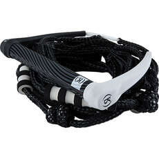 Corda Da Surf Ronix In Silicone Bungee A 4 Sezioni Con Manico - Nero/bianco