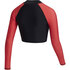 Mystic Mujer Jayde Long Crop Rashvest - Negro/rojo 230158