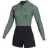 Traje De Neopreno Shorty Mystic Lunar 2/2Mm Con Cremallera Frontal Para Mujer - Verde Oliva 230112