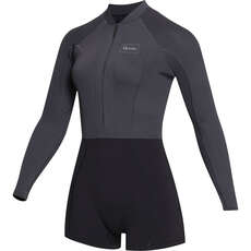 Mystic Womens Lunar 2/2Mm Front-Zip Longarm Shorty Combinaison - Noir 230112