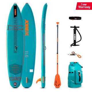 Paquete De Tabla De Remo Sup Inflable Jobe Duna 11.6 2024 - Verde Azulado