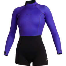 Muta Shorty Mystic Donna Lunar 2/2Mm Con Zip Posteriore A Manica Lunga - Nero/viola 240111