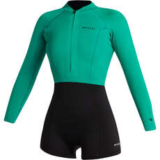 Muta Shorty Mystic Donna Lunar 2/2Mm Con Zip Frontale Longarm - Nero/verde 240112