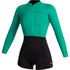 Mystic Womens Lunar 2/2Mm Front-Zip Longarm Shorty Wetsuit - Noir/vert 240112