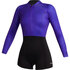 Mystic Womens Lunar 2/2Mm Front-Zip Longarm Shorty Wetsuit - Noir/violet 240112
