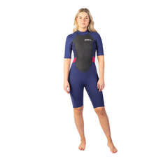 Traje De Neopreno Gul Response 3/2 Mm Flatlock Shorty Para Mujer  - Azul Marino/paisley Re3318