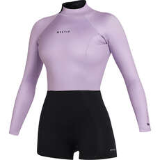 Combinaison Courte Mystic Lunar 2/2 Mm Pour Femme, Fermeture Éclair Dans Le Dos, Manches Longues - Rose/violet 240111