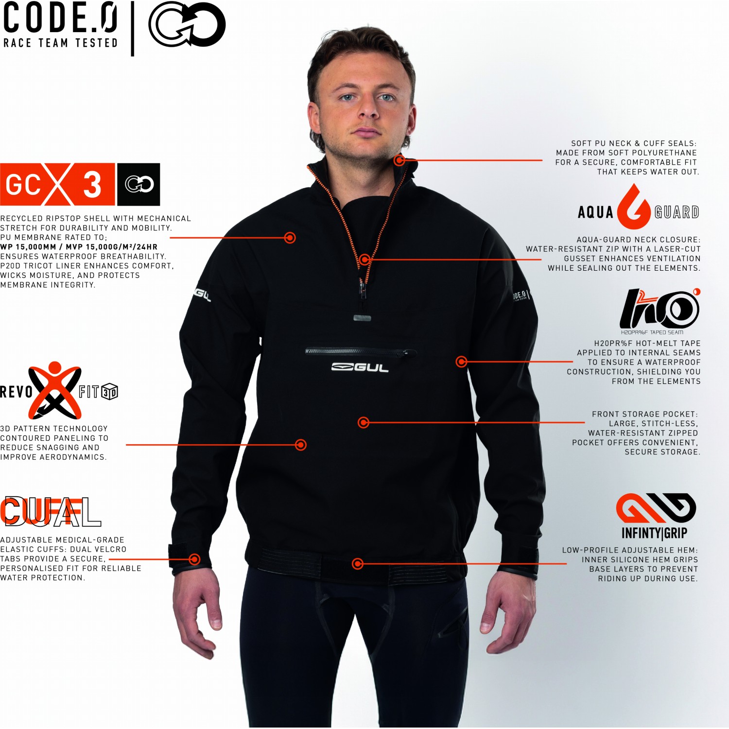 Top De Spray Gul Code Zero 2026 - Negro/Naranja St0028