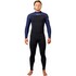 Traje De Neopreno Completo Gul Flexor Yulex 4/3 Mm Con Costura Invisible Y Cremallera En El Pecho - Negro/Azul Fx1220