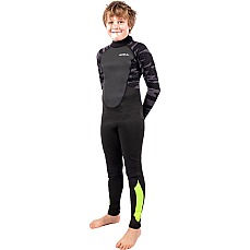 Traje De Neopreno Gul Junior Response 3/2 Mm Con Cremallera Trasera - Negro/Camuflaje Re1322