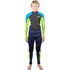Traje De Neopreno Gul Junior Response 3/2 Mm Con Cremallera Trasera - Azul Marino/Lima Re1322