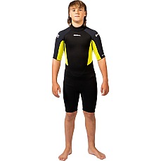 Traje De Neopreno Corto Gul Junior Response Natur 3/2 Mm  - Negro/Lima Re3322