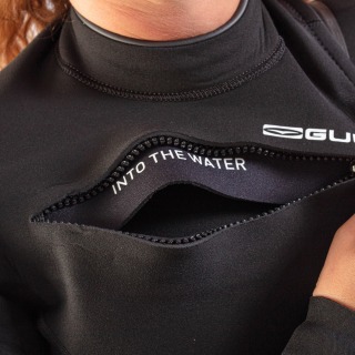 Traje De Neopreno Gul Response Echo De 3/2 Mm Con Cremallera Plana En El Pecho Para Mujer - Negro/Palma Re1328