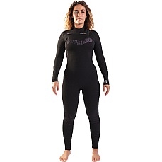Traje De Neopreno Gul Response Echo De 3/2 Mm Con Cremallera Plana En El Pecho Para Mujer - Negro/Palma Re1328