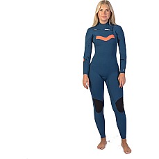 Traje De Neopreno Gul Response Echo De 3/2 Mm Con Cremallera Plana En El Pecho Para Mujer - Azul/Mármol Re1328
