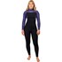 Traje De Neopreno Gul Flexor Yulex 4/3 Mm Bs Con Cremallera Trasera Para Mujer - Negro/Tye Bird Fx1223