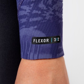 Traje De Neopreno Gul Flexor Yulex 4/3 Mm Bs Con Cremallera Trasera Para Mujer - Negro/Tye Bird Fx1223