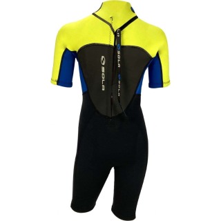 Traje De Neopreno Corto Sola Junior Storm 3/2 Mm - Azul Marino Lima A1723