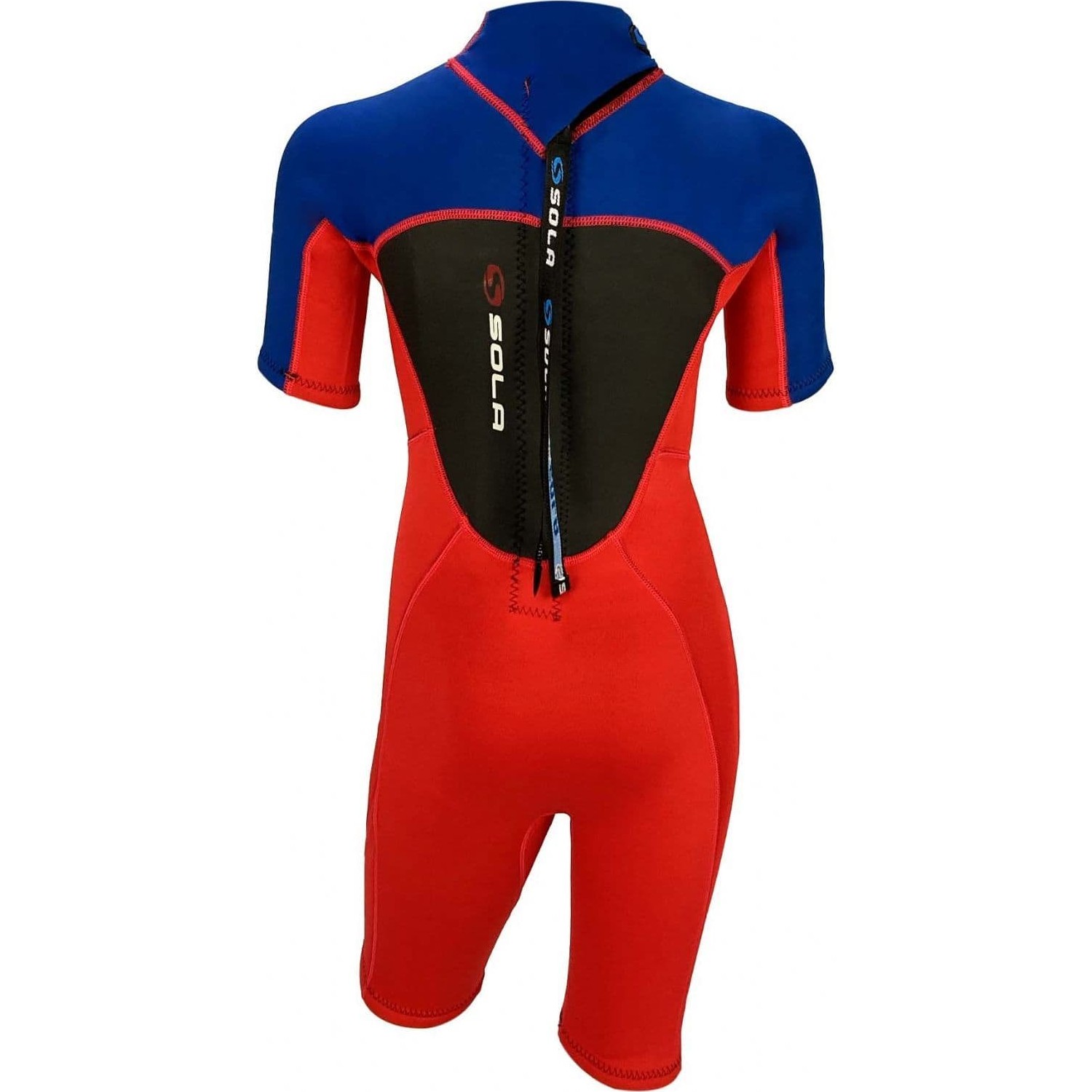 Traje De Neopreno Corto Sola Junior Storm 3/2 Mm - Rojo Azul A1723