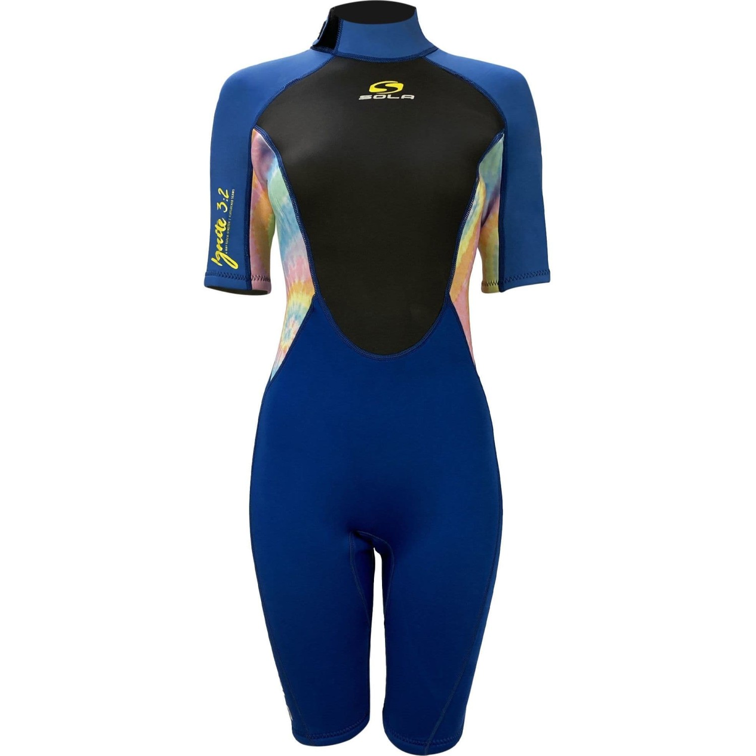 Traje De Neopreno Corto Sola Ignite 3/2 Mm Para Mujer, Modelo 2026 - Azul Tie Dye