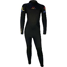 Traje De Neopreno Sola Kids Fire 5/4 Mm Con Cremallera Trasera - Negro A1508