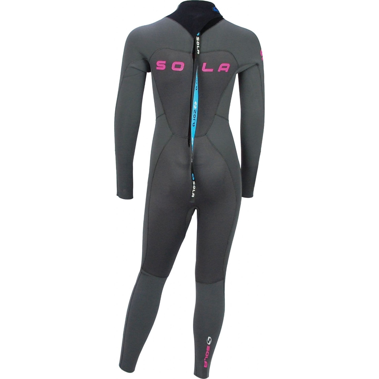 Traje De Neopreno Sola Kids Fire 5/4 Mm Con Cremallera Trasera - Asfalto/Rosa A1508