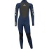 Traje De Neopreno Sola Kids Phoenix 4/3 Mm Con Cremallera Trasera - Azul Marino/Amarillo A1509