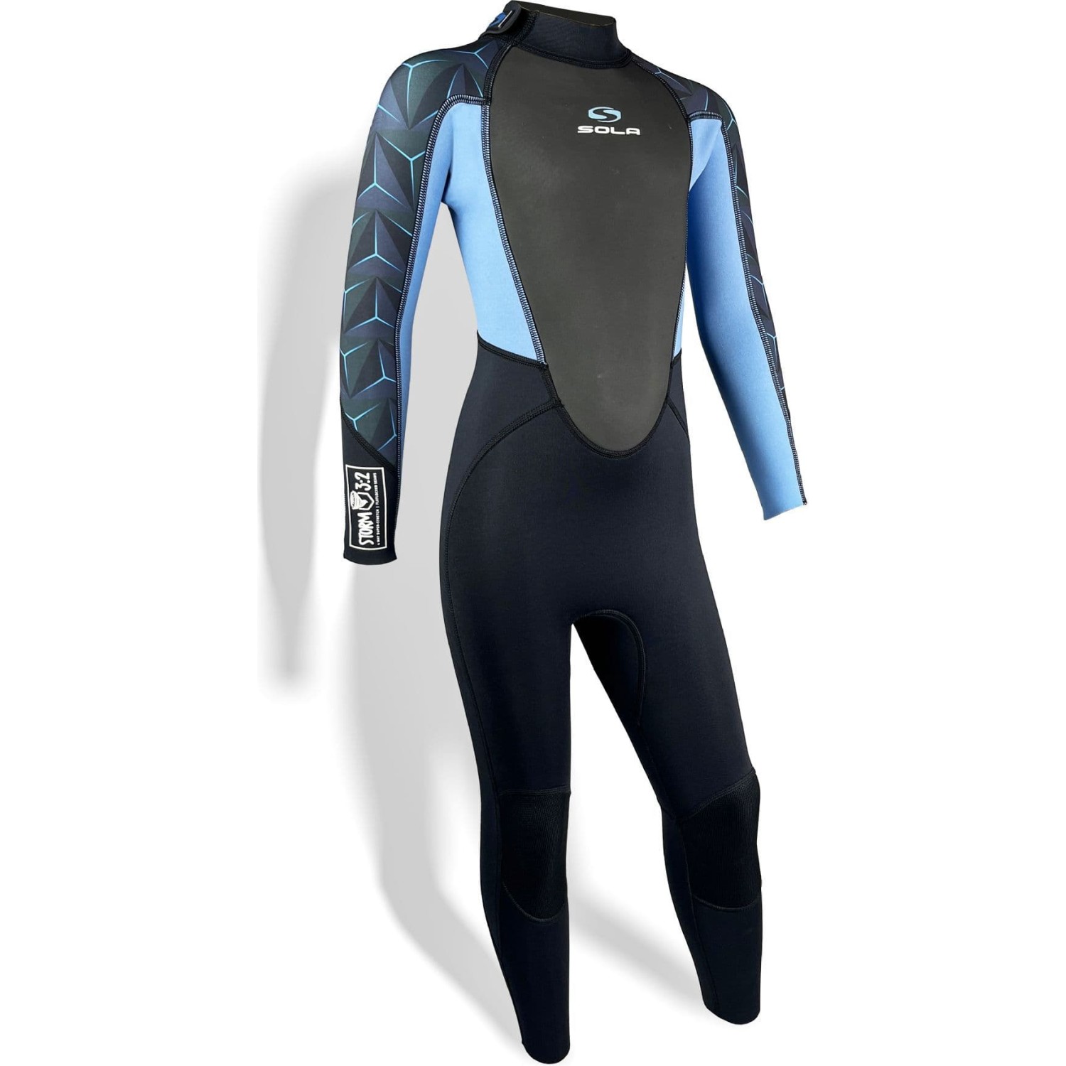 Traje De Neopreno Completo Sola Junior Storm 3/2 Mm - Azul Acero