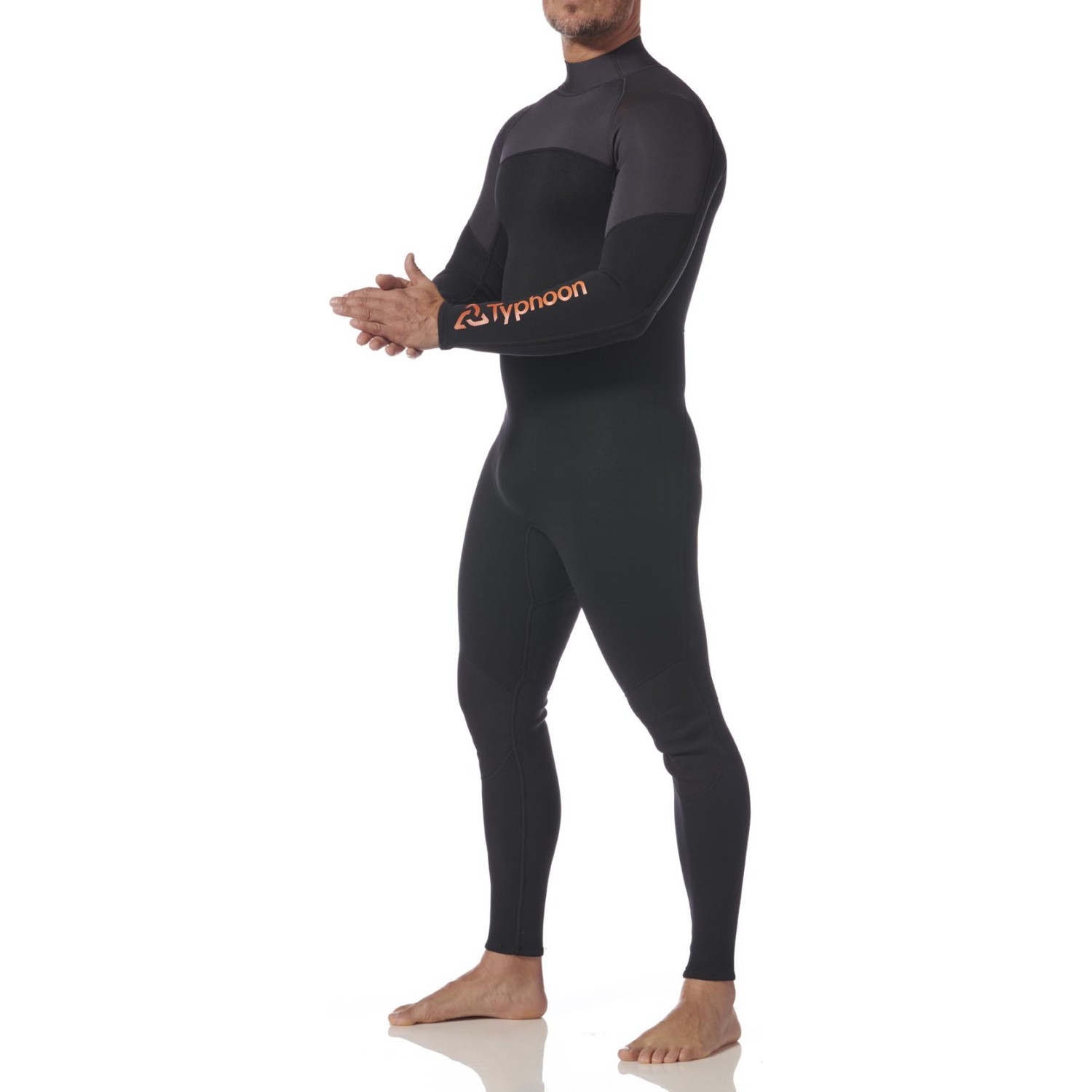 Traje De Neopreno Typhoon Essential 3/2 Mm Con Cremallera Trasera 2027 - Negro/Solar