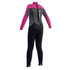 Gul Júnior Niñas G-Force Steamer Traje - Negro / De Color Rosa Oscuro
