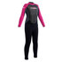 Gul Júnior Niñas G-Force Steamer Traje - Negro / De Color Rosa Oscuro