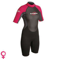 Gul Flatlock Shorti 3 Mm Para Mujer G-Force Traje - Blk / Pnk [10]
