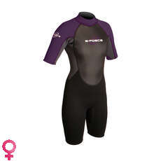 Gul Mujer G-Force Flatlock Chapo 3Mm Traje - Negro / Púrpura