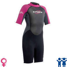 Gul Junior Femenino G-Force 3 Mm Shorty Traje - Negro / Color Rosa Oscuro Gul Junior Femenino G-Force 3 Mm Shorty Traje - Negro / Color Rosa Oscuro