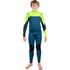 Traje De Neopreno Gul Junior Response Fx Con Cremallera En El Pecho De 3/2 Mm Bs - Azul Marino/Azufre Re1252