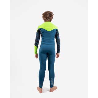 Traje De Neopreno Gul Junior Response Fx Con Cremallera En El Pecho De 3/2 Mm Bs - Azul Marino/Azufre Re1252