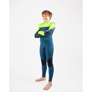 Traje De Neopreno Gul Junior Response Fx Con Cremallera En El Pecho De 3/2 Mm Bs - Azul Marino/Azufre Re1252