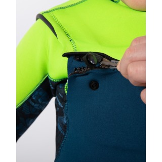 Traje De Neopreno Gul Junior Response Fx Con Cremallera En El Pecho De 3/2 Mm Bs - Azul Marino/Azufre Re1252