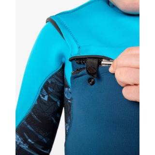 Traje De Neopreno Gul Junior Response 5/4 Mm Con Cremallera En El Pecho Y La Espalda - Azul Marino/Cian Re1251