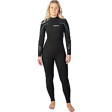 Traje De Neopreno Gul Response Para Mujer, 4/3 Mm, Con Costura Invisible Y Cremallera Trasera - Negro Re1248