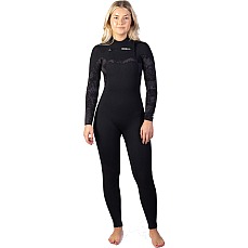 Traje De Neopreno Gul Response 5/4 Mm Con Costura Invisible Para Mujer - Negro/Palma Rota Re1265