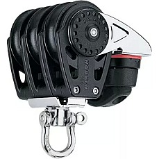 Harken 2645 Bloque Triple De Carbono De 40 Mm - Mordaza Giratoria Y De Leva