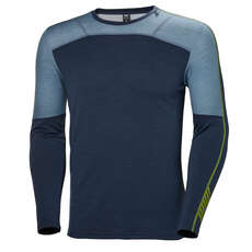 Helly Hansen Hh Lifa Merino Base Layer Crew Top - Azul Del Mar Del Norte Helly Hansen Hh Lifa Merino Base Layer Crew Top - Azul Del Mar Del Norte