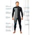 Traje De Neopreno Completo Gul Flexor Yulex De 5/4 Mm Con Costura Invisible Y Cremallera Trasera - Negro/Gris Fx1218