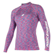 Magic Marine Womens Cube Manga Larga Rashvest - Azul Rosa Cuerpo A Cuerpo Magic Marine Womens Cube Manga Larga Rashvest - Azul Rosa Cuerpo A Cuerpo