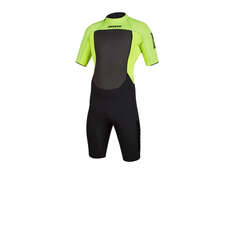 Traje De Neopreno Mystic Brand 3 / 2Mm Shorty Back-Zip Flatlock - Negro / Lima