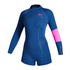 Traje De Neopreno Corto Mystic Lunar 2/2 Mm Back-Zip Longarm Shorty Para Mujer - Azul Verano